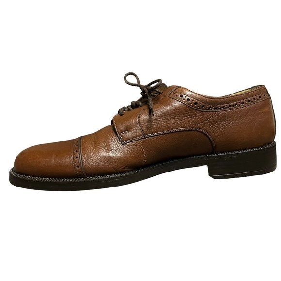 Johnston Murphy Cellini Brown Full Grain Leather Cap Toe Derby Mens 9 M Italy main image 8